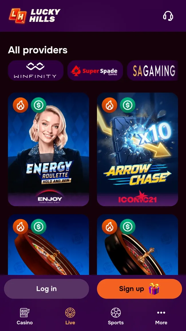 Luckyhills live sports